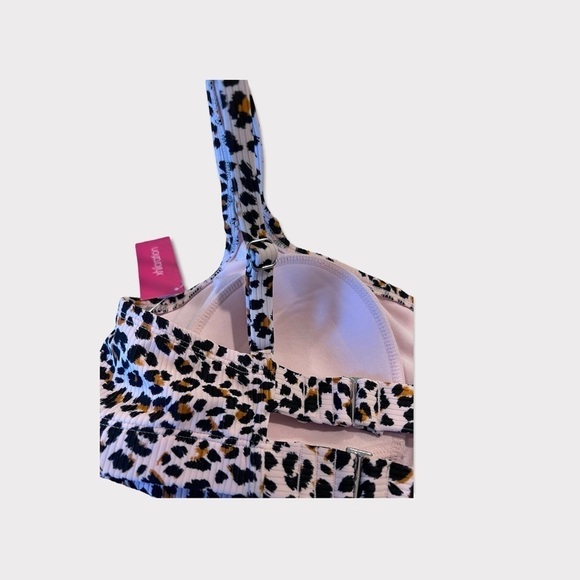Leopard Ribbed Hipster Bottoms and Bralette Bikini Women’s Size Plus 14W NEW - Picture 11 of 14